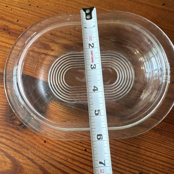 Vintage Pyrex 602-C A12 Glass Oval Dish Ribbed Replacement Top LID ONLY - Picture 7 of 9